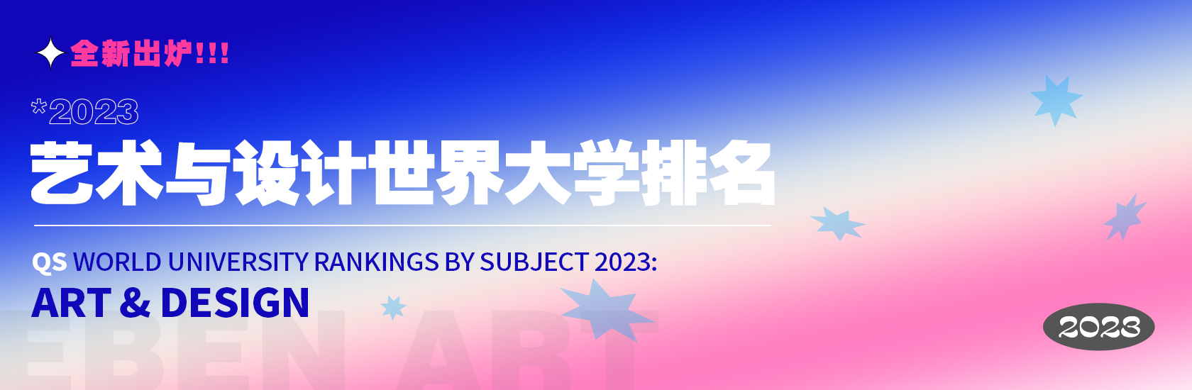 最新！2023年QS艺术与设计世界大学排名TOP100完整榜单