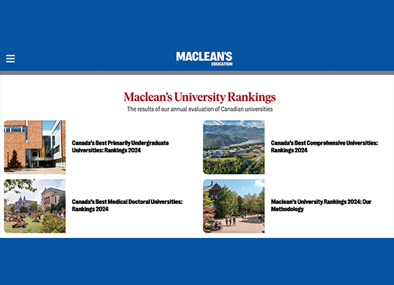 2024年麦考林杂志(Maclean’s Magazine)加拿大大学排名