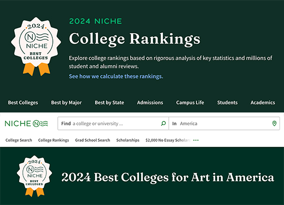 美国高校版大众点评：NICHE 2024美国最佳艺术学院大学排名
